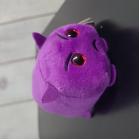 2017 Teeny Tys Beanie Baby Mini Devil Halloween Purple Plush Stuffed Animal Toy - Picture 12 of 14